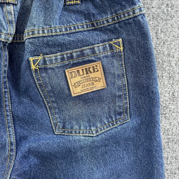 VTG Duke Haband Denim Jeans Pants Stretch Waist 90s Western Men 34L Blue Cowboy - Picture 8 of 9